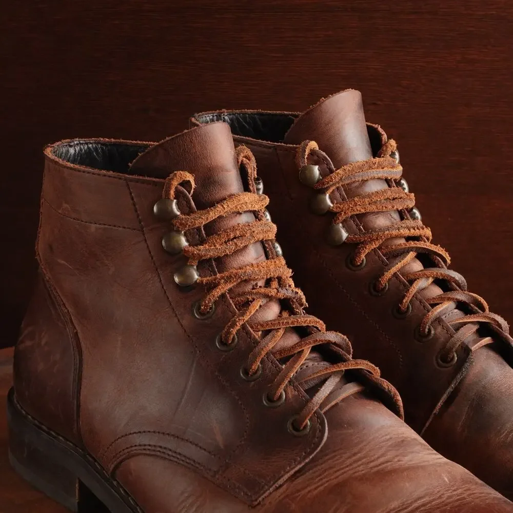 Rhodes Boots Mens SZ 10 Brown Dean Plain Toe Leather Ankle Heritage Classic READ